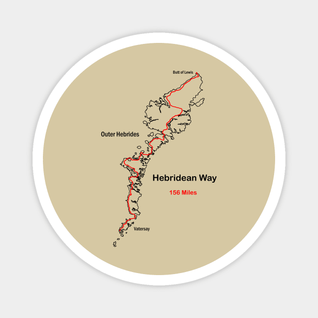 Route Map of the Hebridean Way in Scotland Magnet by numpdog